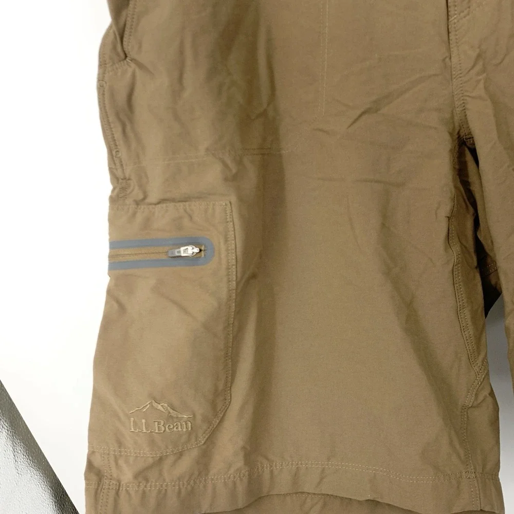 LL Bean Men Size 36 Shorts Brown Cargo Nylon Stretch Quick‎ Dry 11